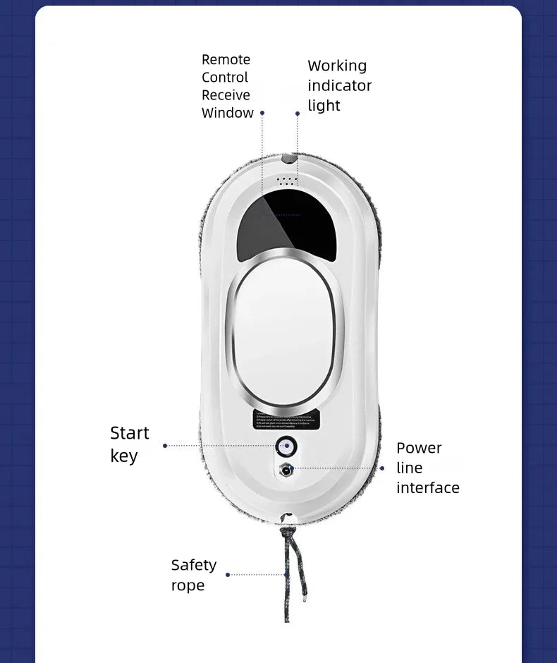 Robot nettoyeur de vitres intelligent, aspirateur robot, nettoyeur de vitres électrique, télécommande pour la maison