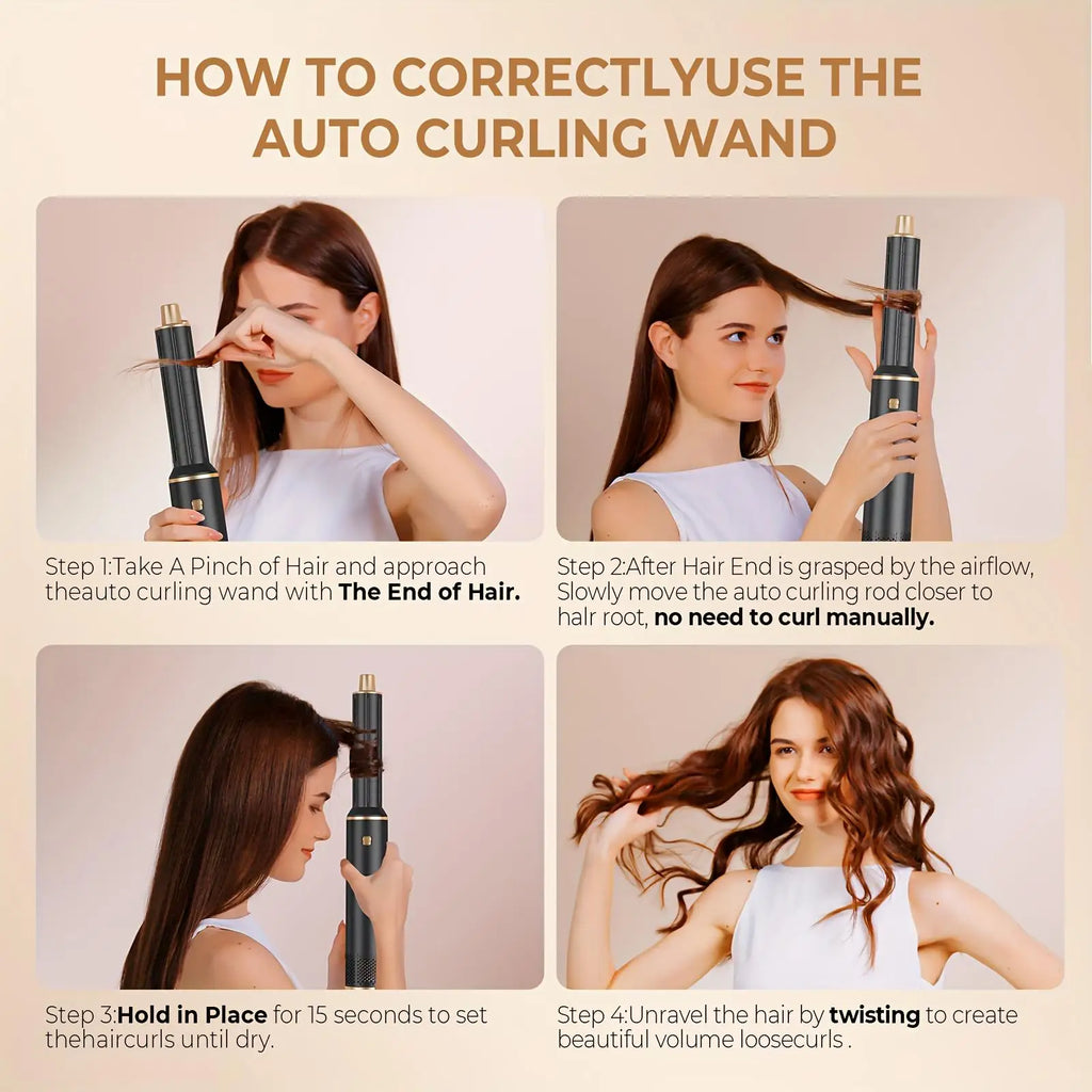Brosse séchoir à air 5 en 1 UKLISS, brosse à air chaud pour boucler les cheveux, styler avec ionisation négative