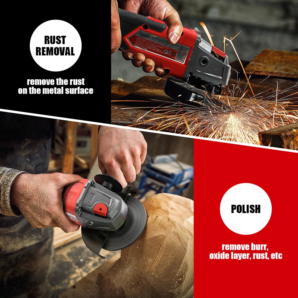 Meuleuse d'angle sans fil Milwaukee M18 de 125 mm avec interrupteur à palette sans verrouillage pour le polissage et la découpe