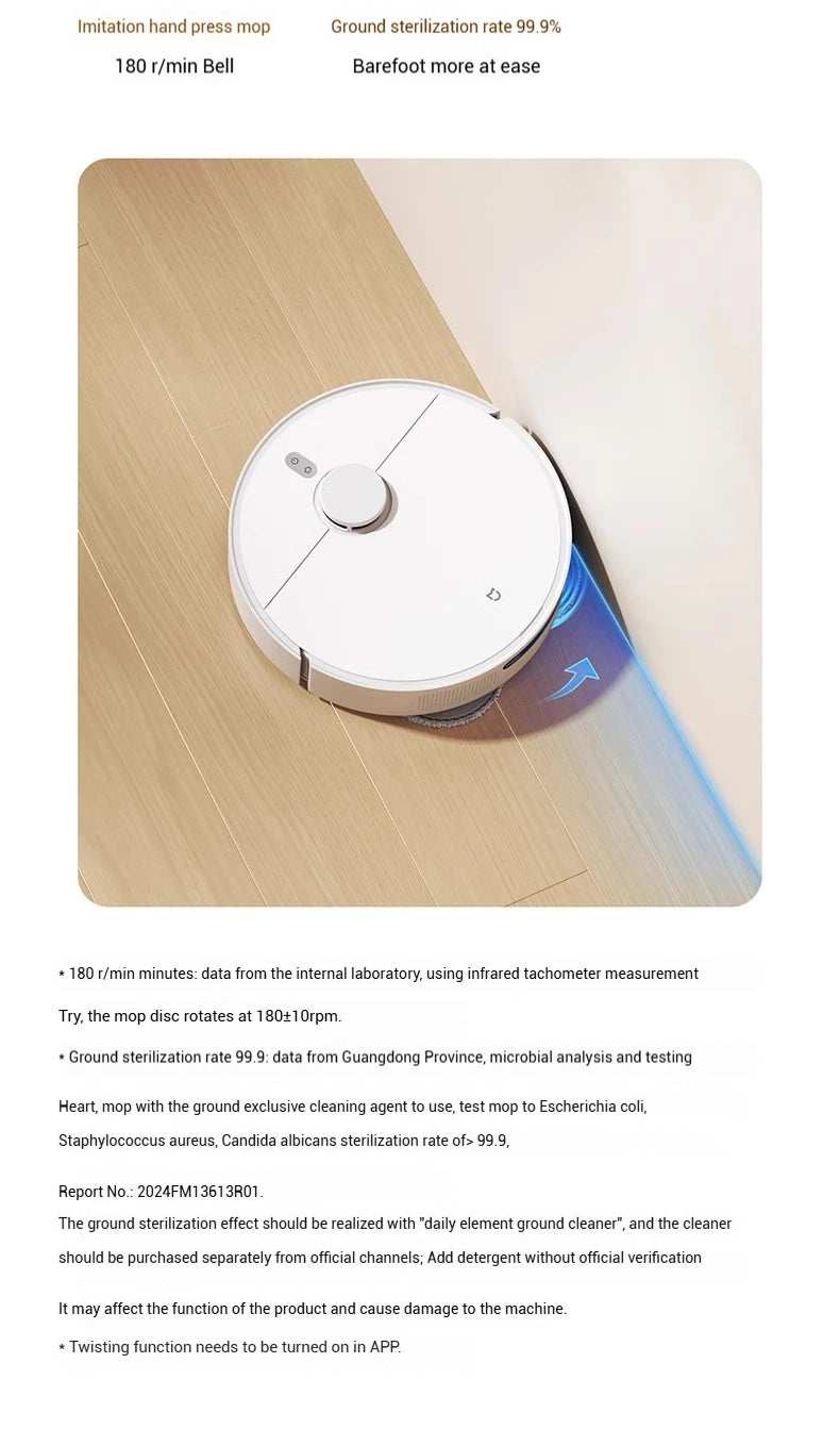 Robot aspirateur XIAOMI MIJIA H40 : nettoyage intelligent de la maison, balayage rotatif haute vitesse, aspiration cyclonique 10 000 Pa, laser LDS