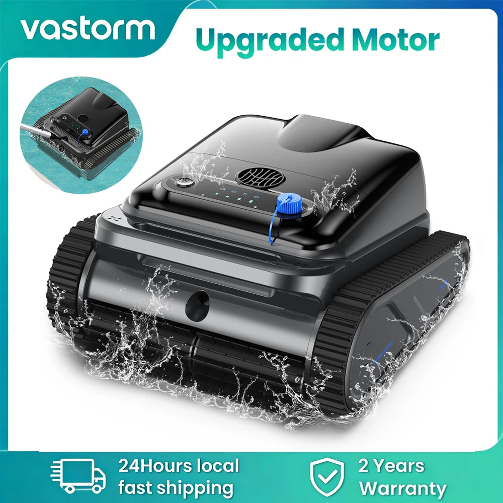 Vastorm 2026 Robot nettoyeur de piscine Y50S amélioré : autonomie de 130 minutes, stationnement automatique, puissant, sans fil, nettoyage automatique des sols et des parois.