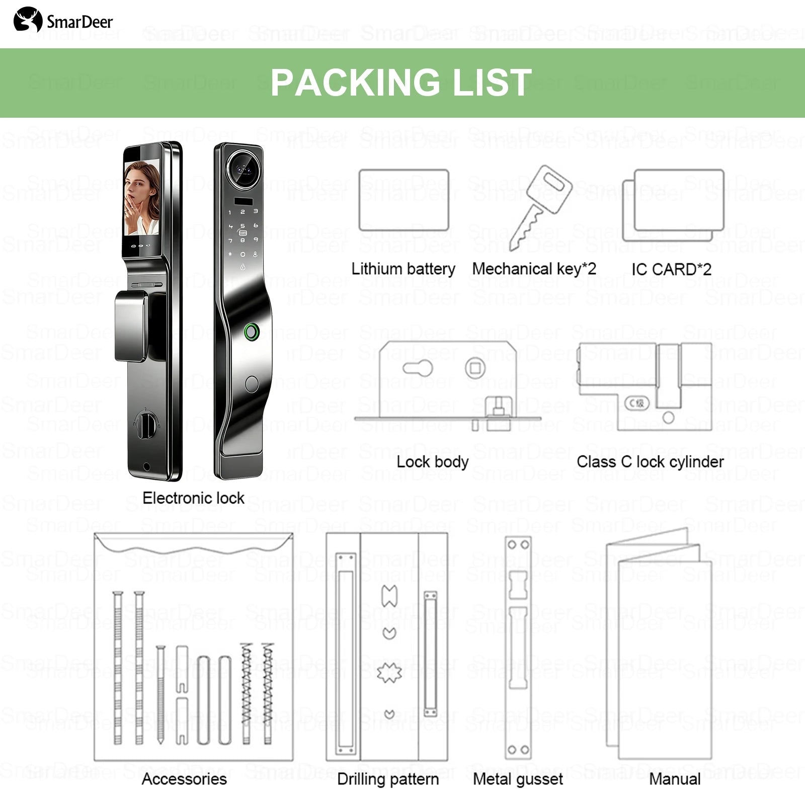 Serrure de porte intelligente Tuya avec reconnaissance faciale 3D, interphone vocal, vidéosurveillance, serrure électronique antivol pour la maison