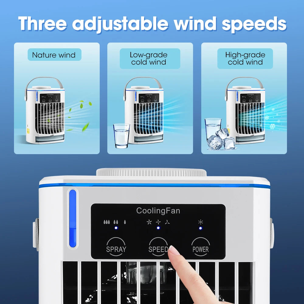 Rafraîchisseur d'Air Portable | Climatiseur Compact Rechargeable avec Brumisateur et Humidificateur
