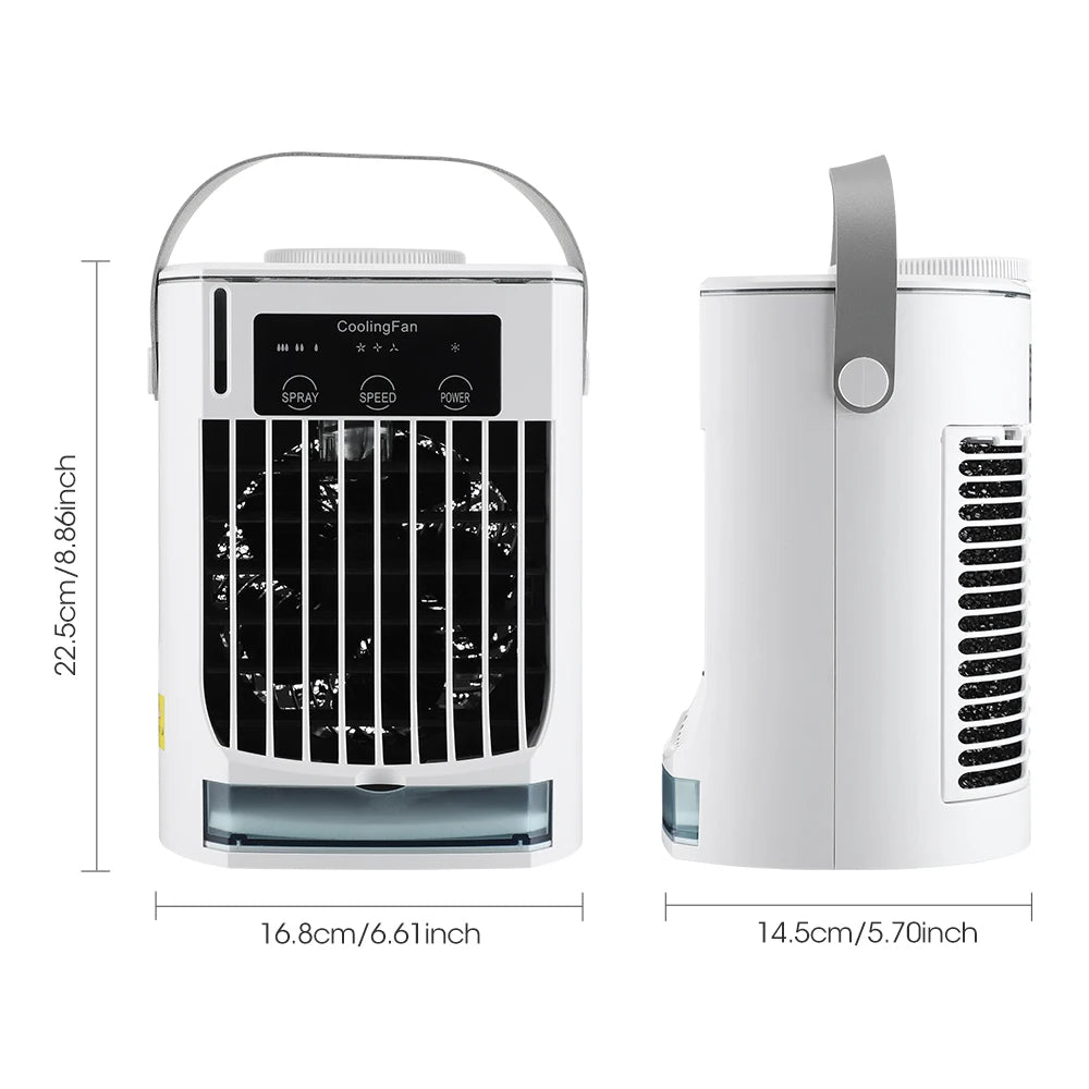 Rafraîchisseur d'Air Portable | Climatiseur Compact Rechargeable avec Brumisateur et Humidificateur