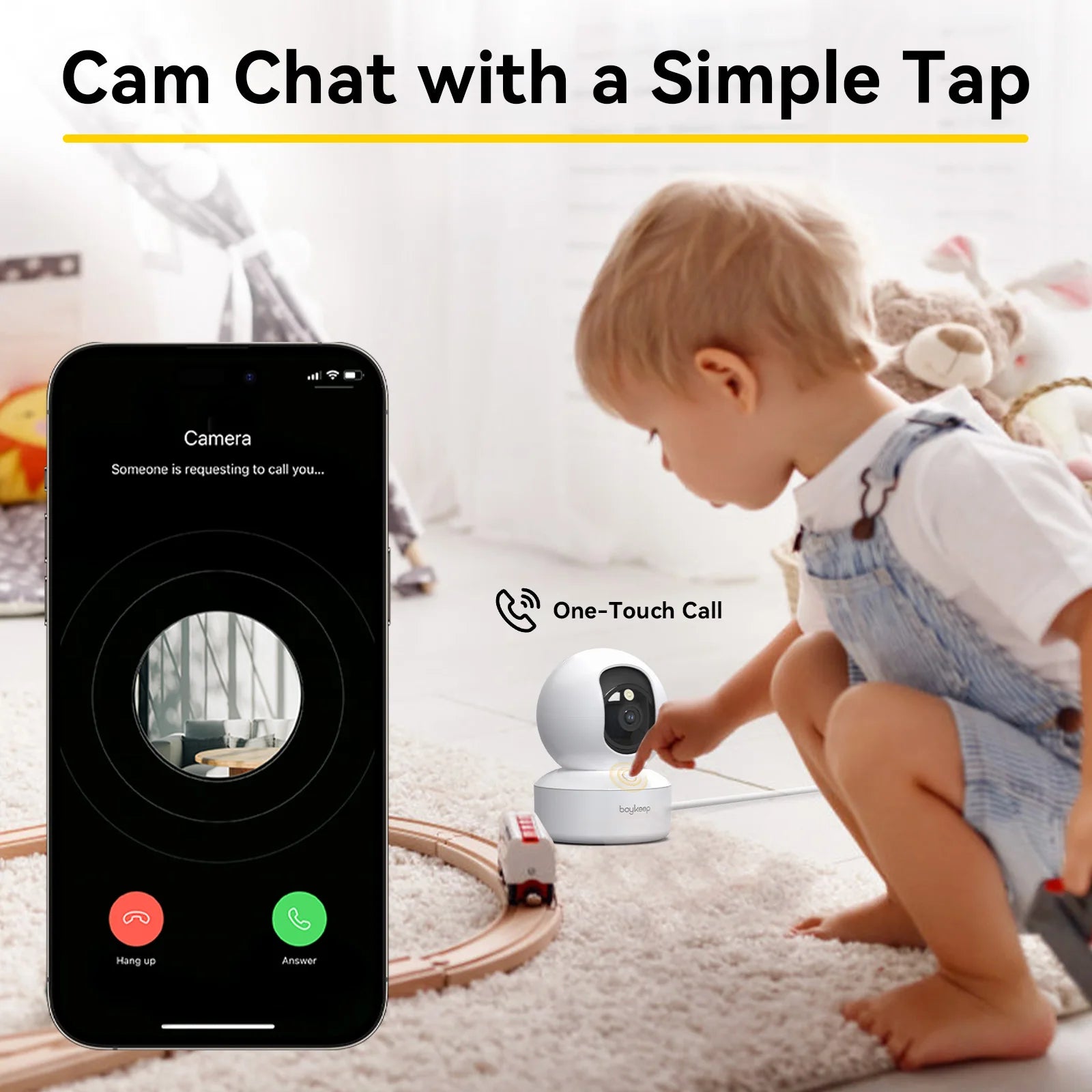 Caméra de Surveillance BoyKeep 3 MP | Wi-Fi 5G/2,4 GHz, Détection de Mouvement et Suivi Intelligent