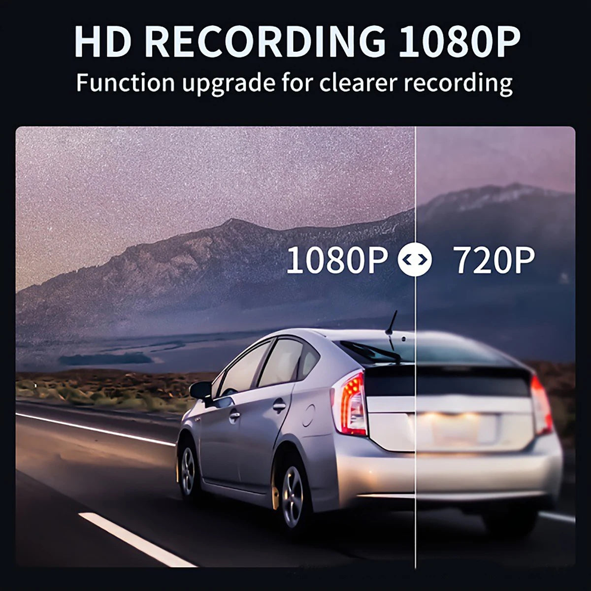Caméra embarquée pour voiture 1080p avec enregistreur vidéo DVR, double caméra avant et intérieure, enregistrement en boucle et surveillance WiFi.