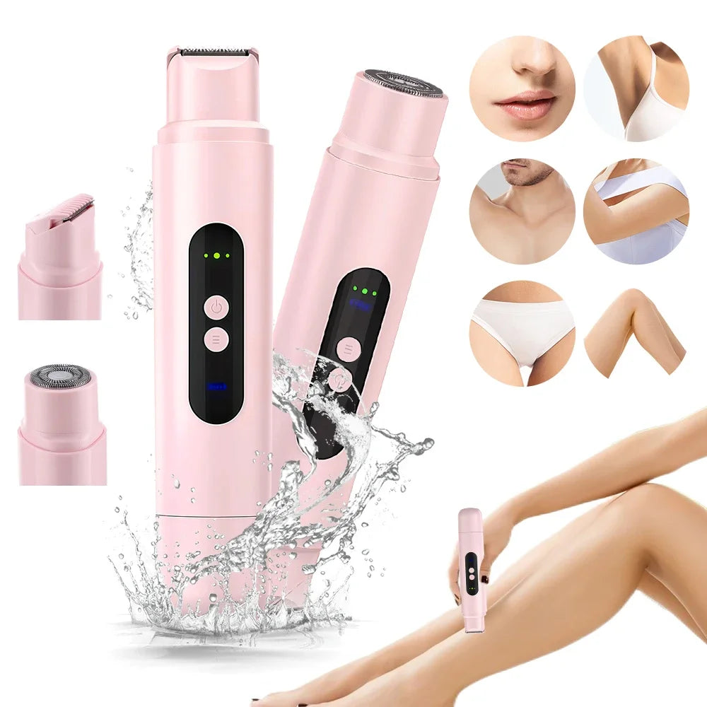 Épilateur AFDEAL, 2 têtes, sec/mouillé, rechargeable, certifié CE/RoHS, usage corps