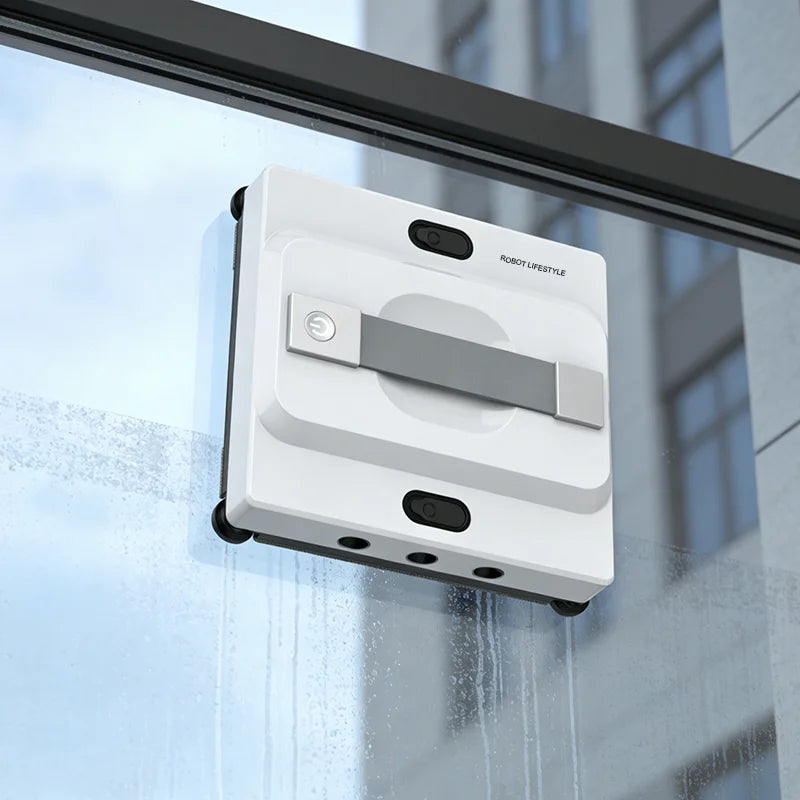 Robot nettoyeur de vitres avec 6 bus de pulvérisation, réservoir d'eau de 100 ml, aspiration puissante de 5200 Pa, robot intelligent