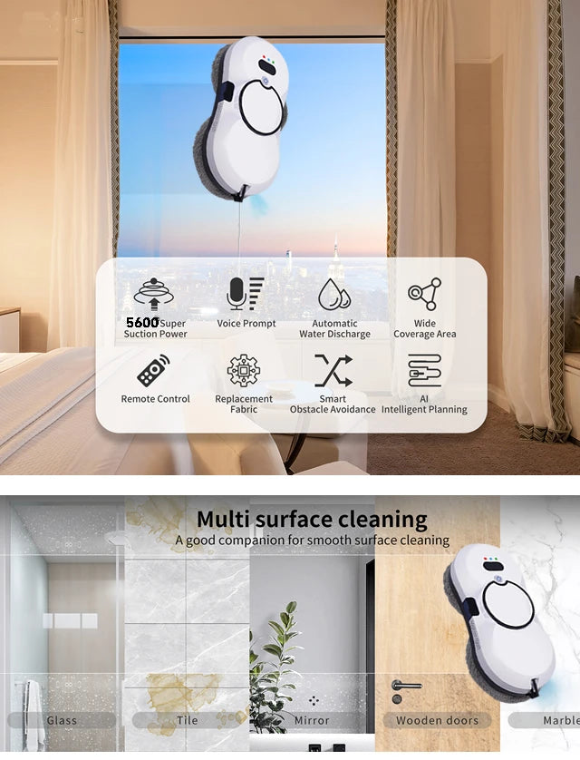 Robot lave-vitres UPS, aspirateur, lave-vitres, robot à plâtre, robot de nettoyage intelligent, balais électriques