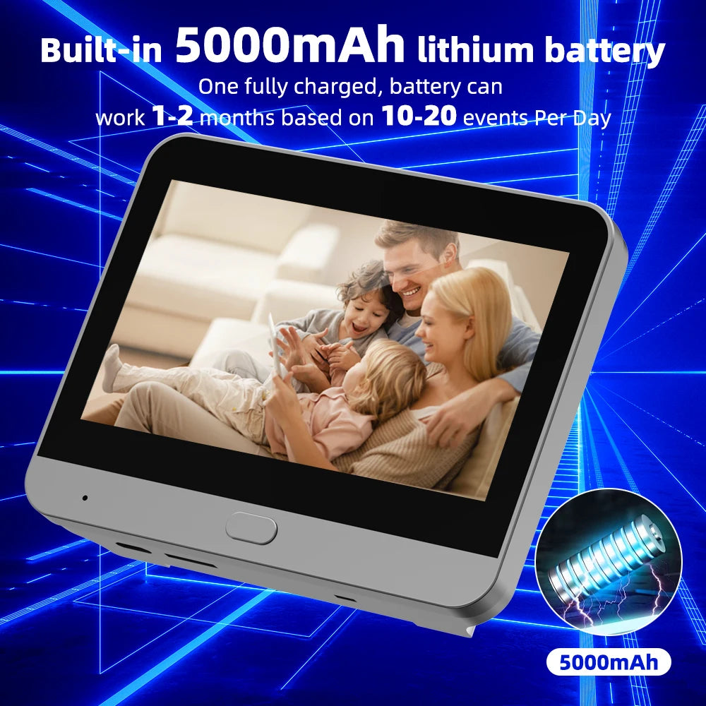Judas Numérique Wi-Fi 3 MP | Caméra PIR, Application Tuya SmartLife et Batterie Rechargeable