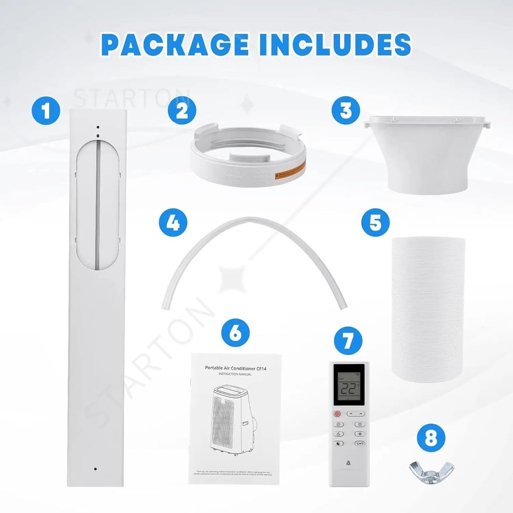 Climatiseur Mobile 14 000 BTU | Refroidit jusqu'à 750 pi², Déshumidificateur 3-en-1 et Télécommande