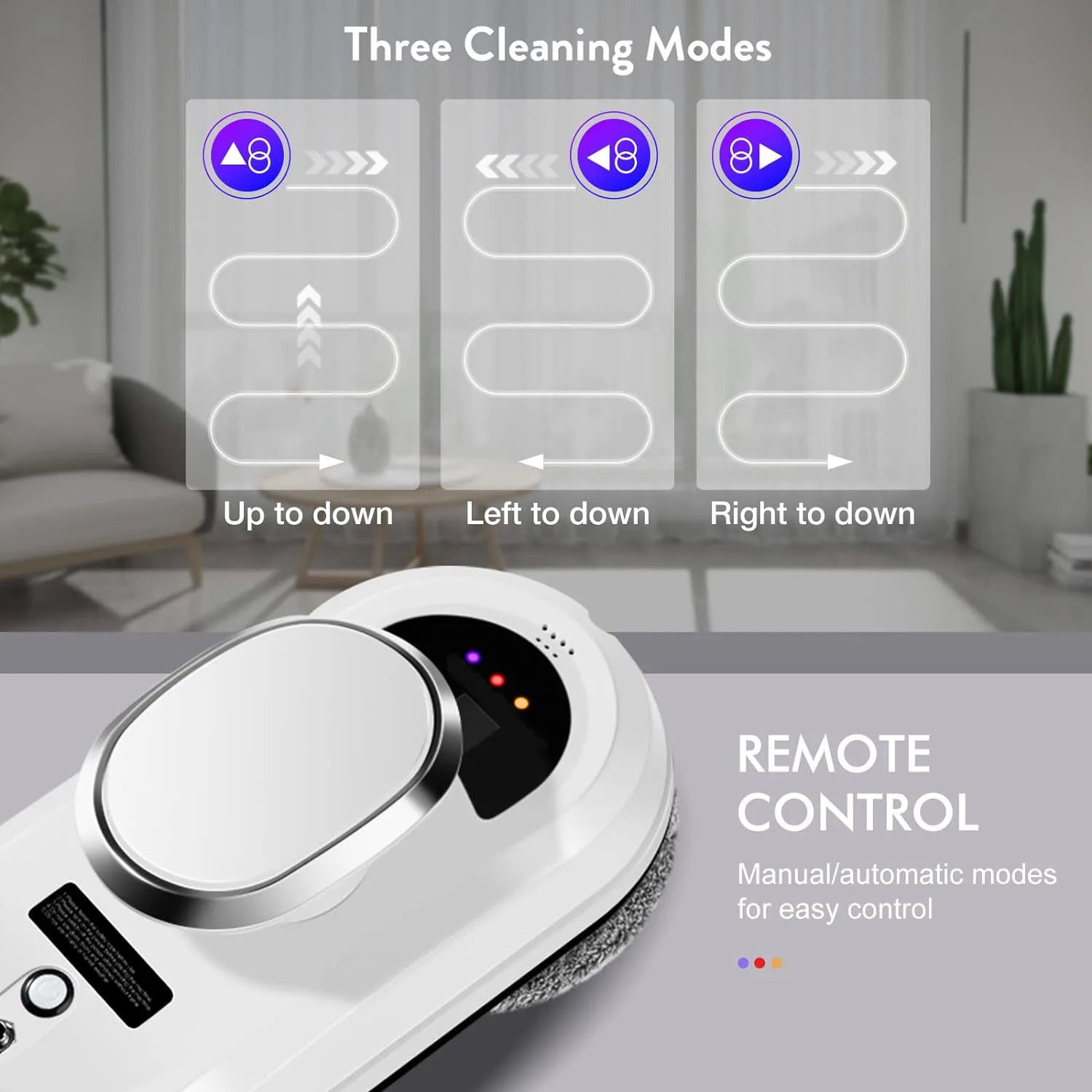 Robot nettoyeur de vitres intelligent, aspirateur robot, nettoyeur de vitres électrique, télécommande pour la maison