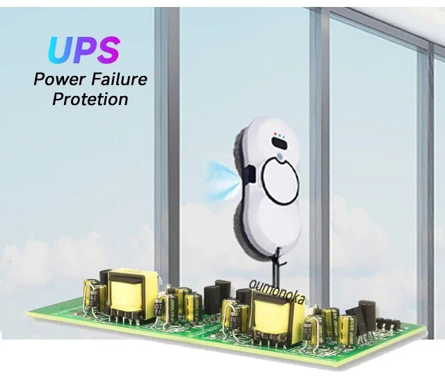Système UPS Robot Nettoyeur de Vitres Aspirateur Appareil Maison Intelligent Nettoyage Automatique de Vitres Laveuse de Vitres Balais Électriques