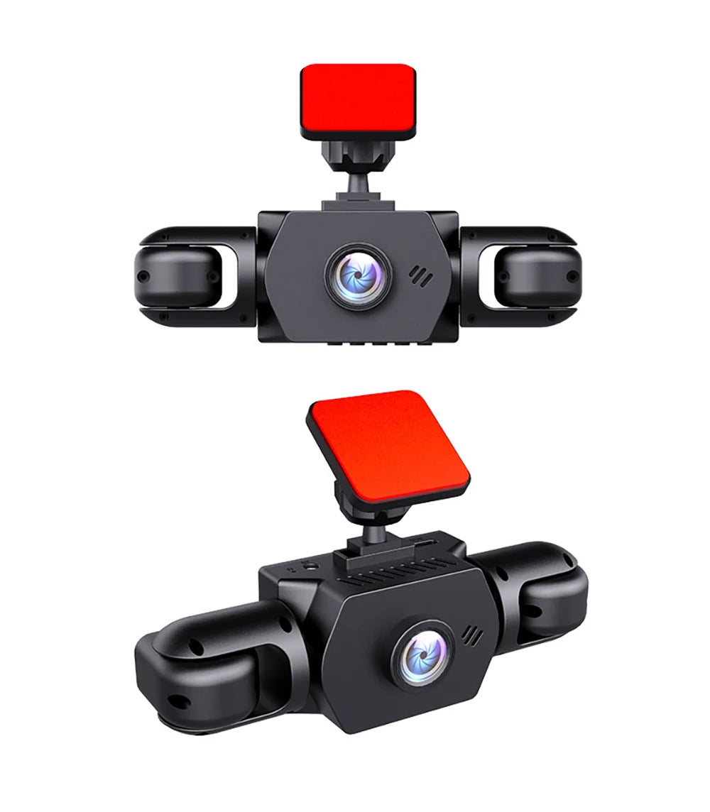 Dash Cam 4 Canaux 360° | Caméra de Voiture HD 1080p avec Vision Nocturne et Enregistrement Continu