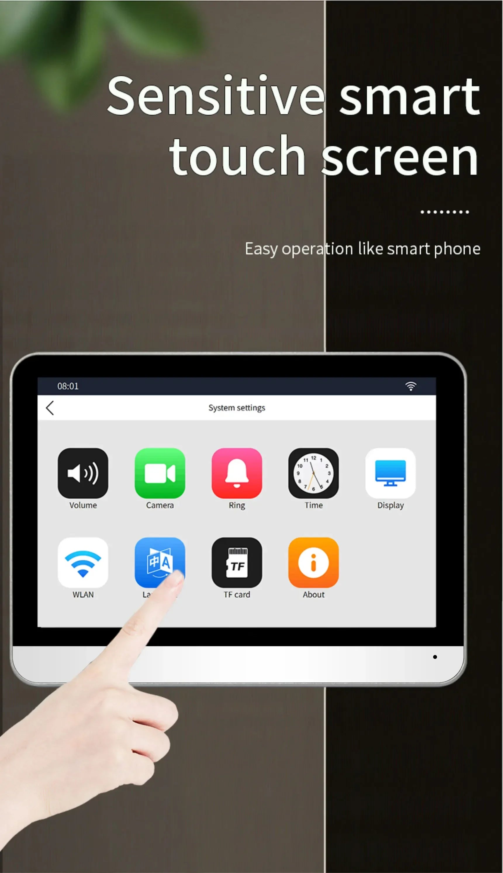 Sonnette vidéo sans fil extérieur ANJIELO 1080P WiFi avec caméra, écran tactile de 7 pouces, sans connexion requise