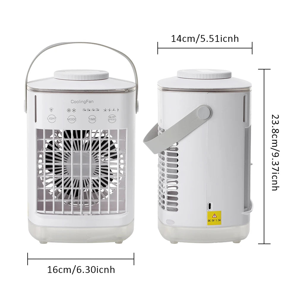Rafraîchisseur d'Air Portable | Climatiseur Compact Rechargeable avec Brumisateur et Humidificateur