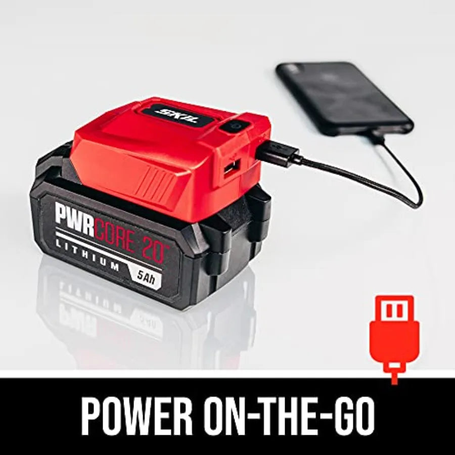 Meuleuse d'angle sans balais PWR CORE 20 20 V 4-1/2 po avec batterie 5,0 Ah, chargeur PWRJump et adaptateur USB PWRAssist inclus - AG2907-1A