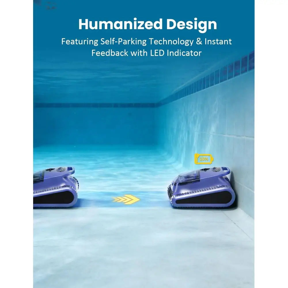 Aspirateur de piscine automatique avec sonar de navigation pour piscines enterrées, autonomie de 180 minutes, couvre jusqu'à 2100 pi² (2026