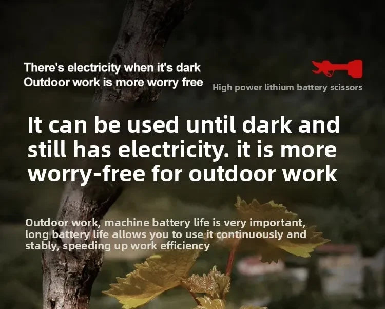 Ciseaux Électriques de Jardin Rechargeables | Sécateur pour Taille des Arbres, Branches et Arbustes