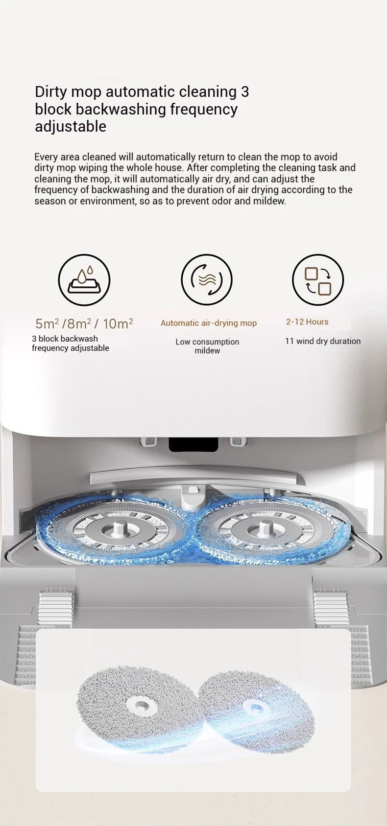 Robot aspirateur XIAOMI MIJIA H40 : nettoyage intelligent de la maison, balayage rotatif haute vitesse, aspiration cyclonique 10 000 Pa, laser LDS