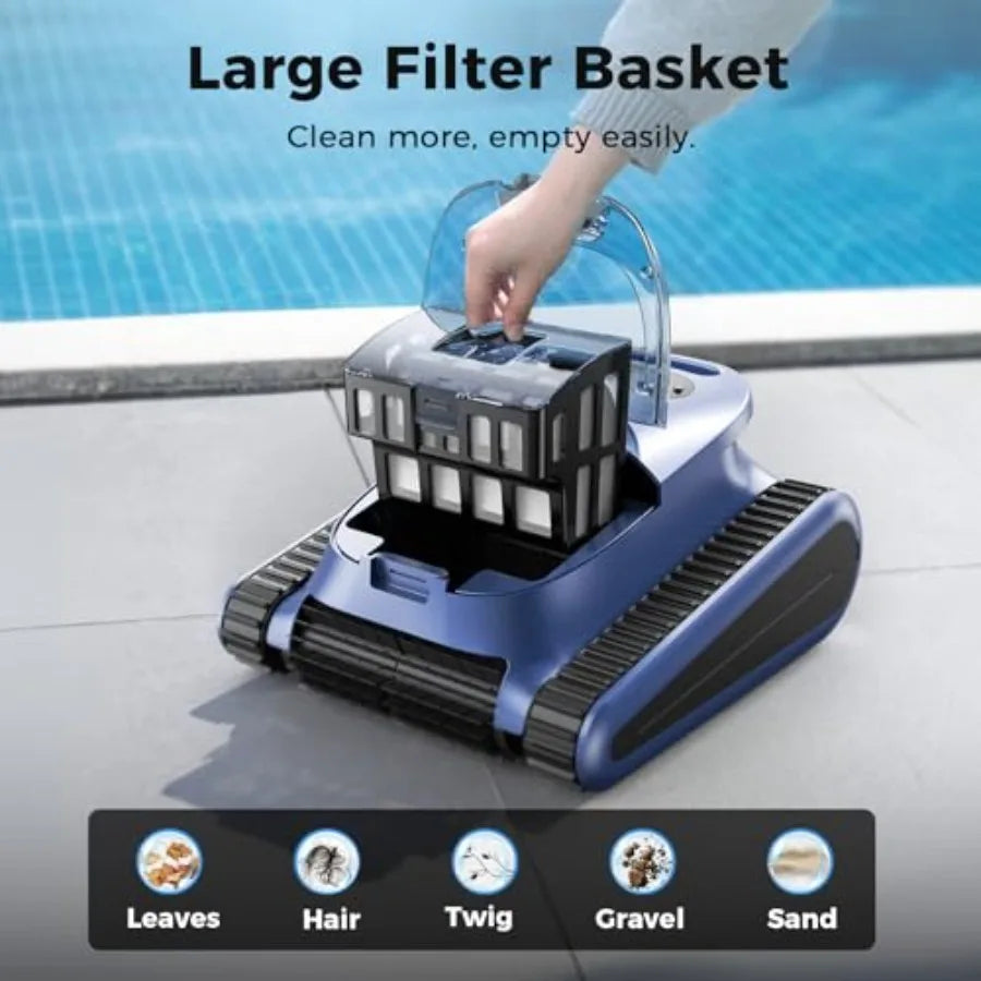Aspirateur Robot de Piscine Automatique | Nettoyage 3-en-1 Sans Fil pour Piscines Enterrées