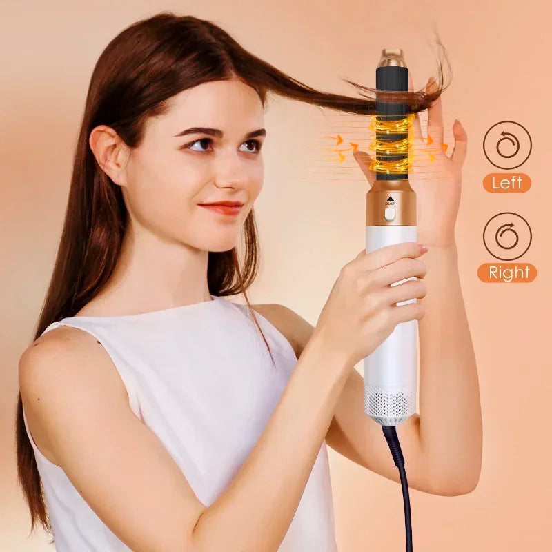 Sèche-cheveux 5 en 1, peigne électrique, brosse lissante à ions négatifs, brosse soufflante, kit de brosses amovibles