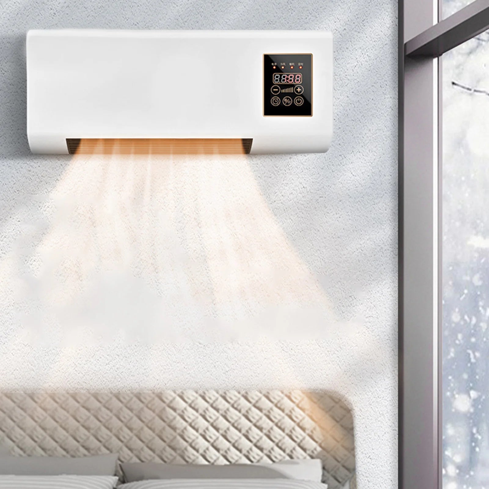 Mini climatiseurs muraux à température constante avec télécommande pour salon