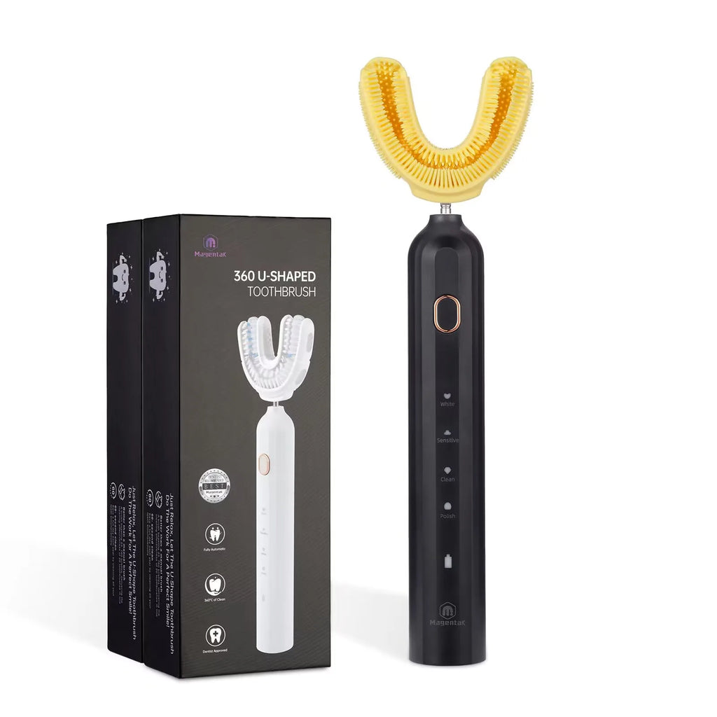 Brosse à Dents Électrique Forme U 360° | Nettoyage Automatique Ultrasonique et Blanchiment Dentaire