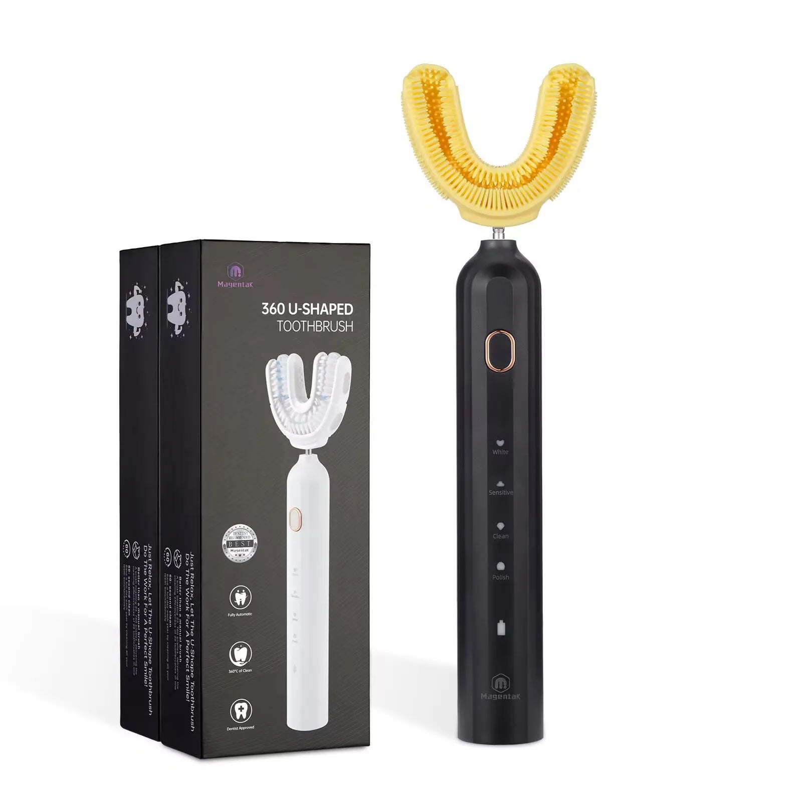 Brosse à Dents Électrique Forme U 360° | Nettoyage Automatique Ultrasonique et Blanchiment Dentaire